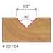 Freud 1/2" (Dia.) 90° V Grooving Router Bit
