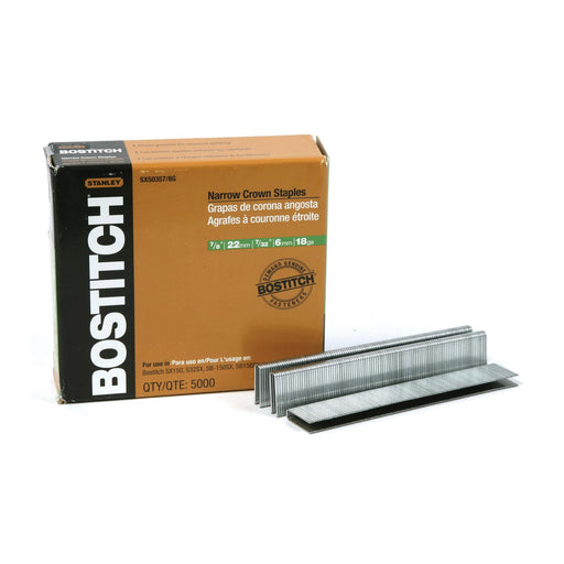 Bostitch SX50357/8G 18 gauge narrow crown staples box