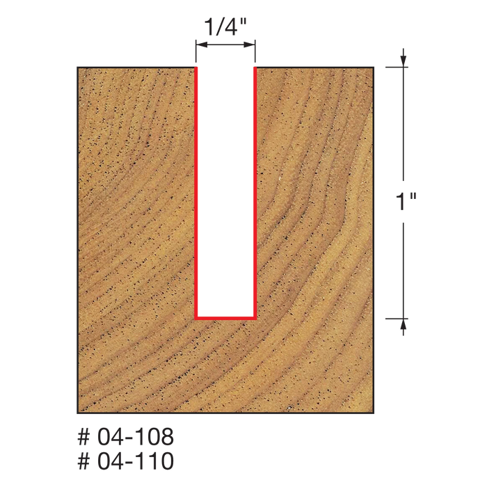 1/4" (Dia.) Double Flute Straight Bit