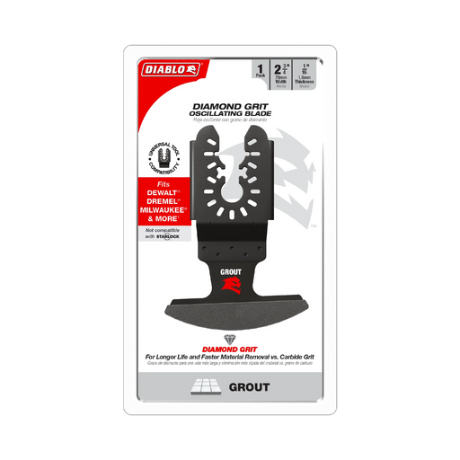 Diablo DOU16DGX Universal Fit Diamond Grit Oscillating Blade for Grout in Packaging