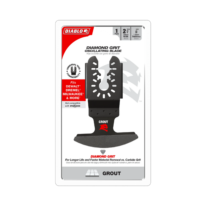 Diablo DOU16DGX Universal Fit Diamond Grit Oscillating Blade for Grout in Packaging