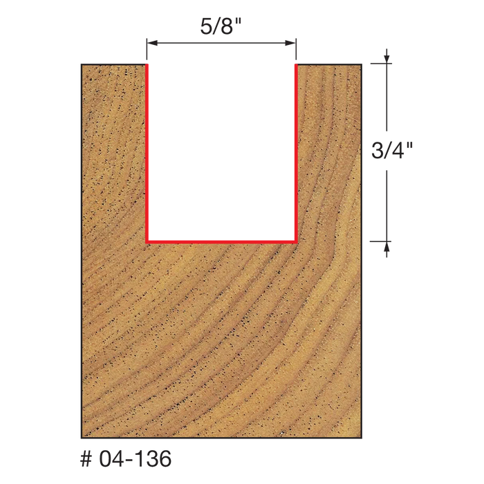 5/8" (Dia.) Double Flute Straight Bit